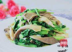 鲜蘑炒油菜的做法图解1