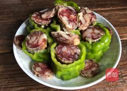 青椒酿香肠的做法图解4